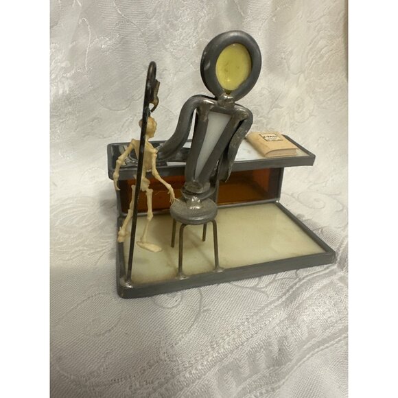 Carl Goeller Stained Glass radiologist x-rays DoctorDesk Decor card holder - Picture 2 of 11